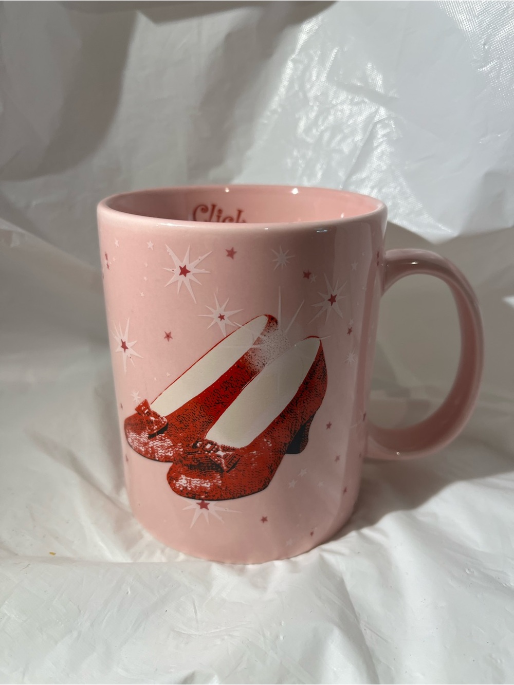 Wizard of Oz Ruby Slippers Click Your Heels Pink Ceramic Coffee Mug